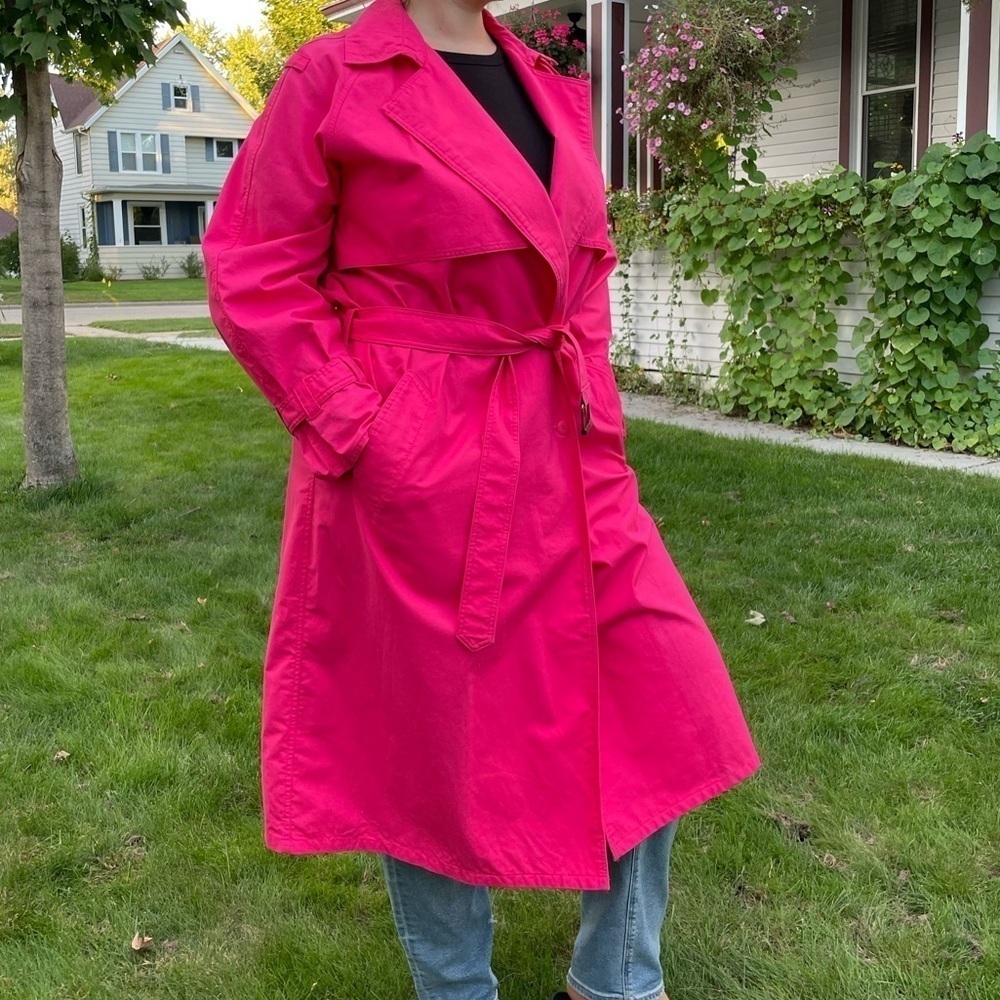 TOGETHER XL PINK TRENCH COAT LONG - Picture 1 of 12